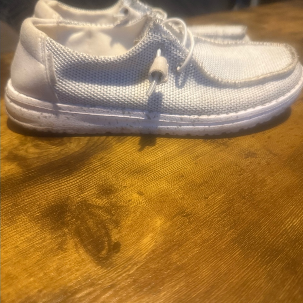 Hey Dude Kids White Mesh Easy Slip-On Sneakers